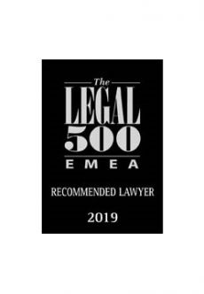 Legal 500 - Recommended Lawyer 2019